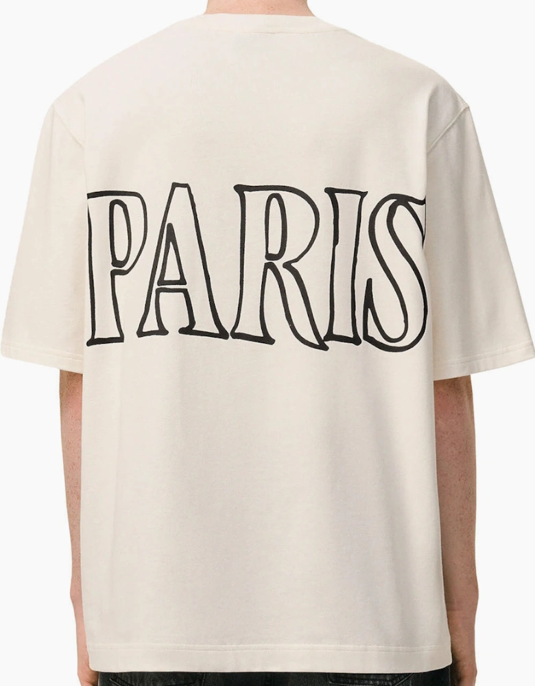 Men's AMI White Cream AMI PARIS Print T-Shirt