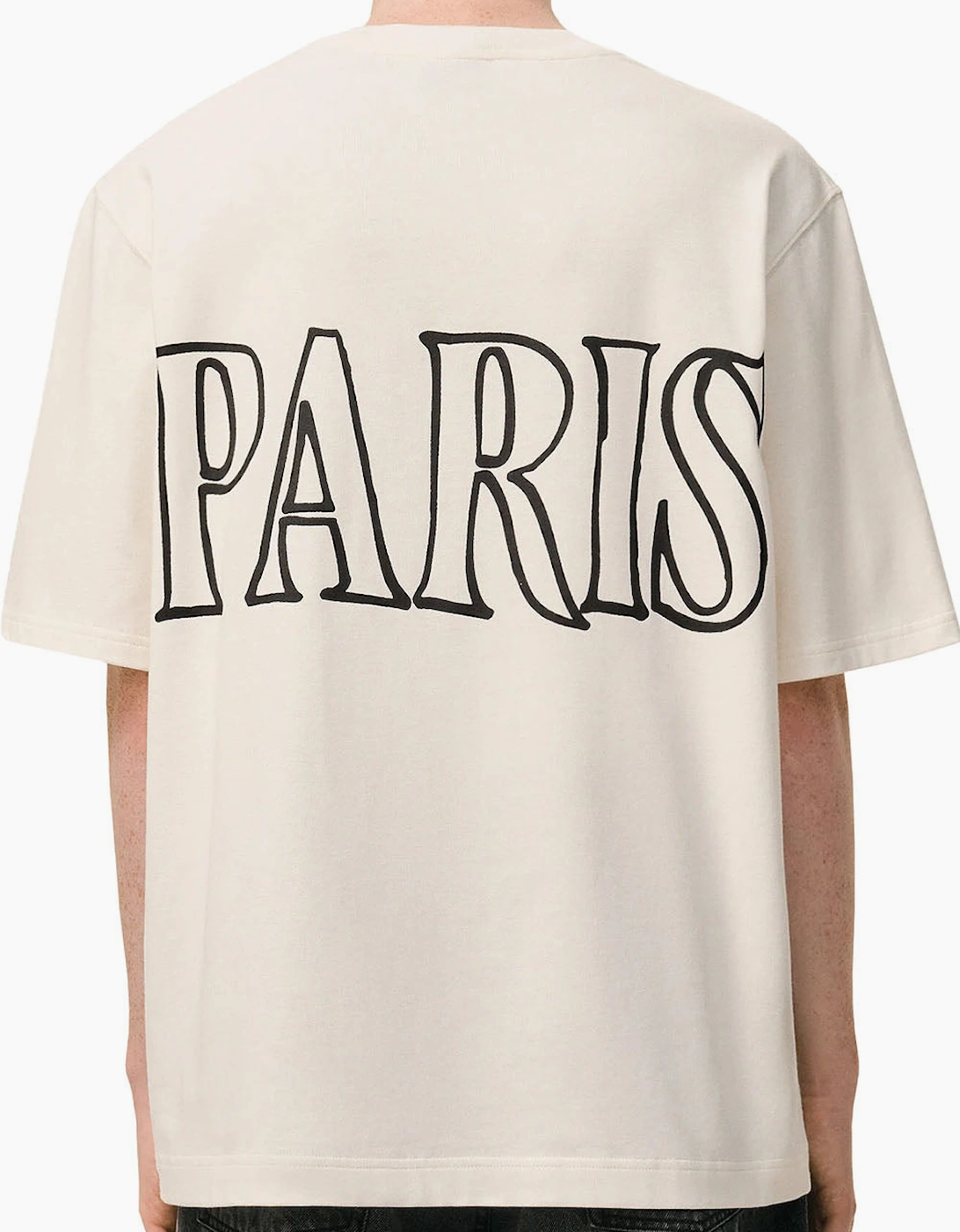 Men's AMI White Cream AMI PARIS Print T-Shirt