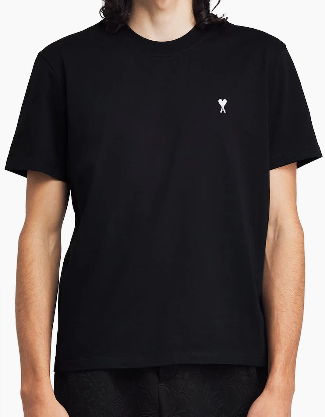 Men's Black Ami Paris 'Ami De Coeur' Cotton T-Shirt