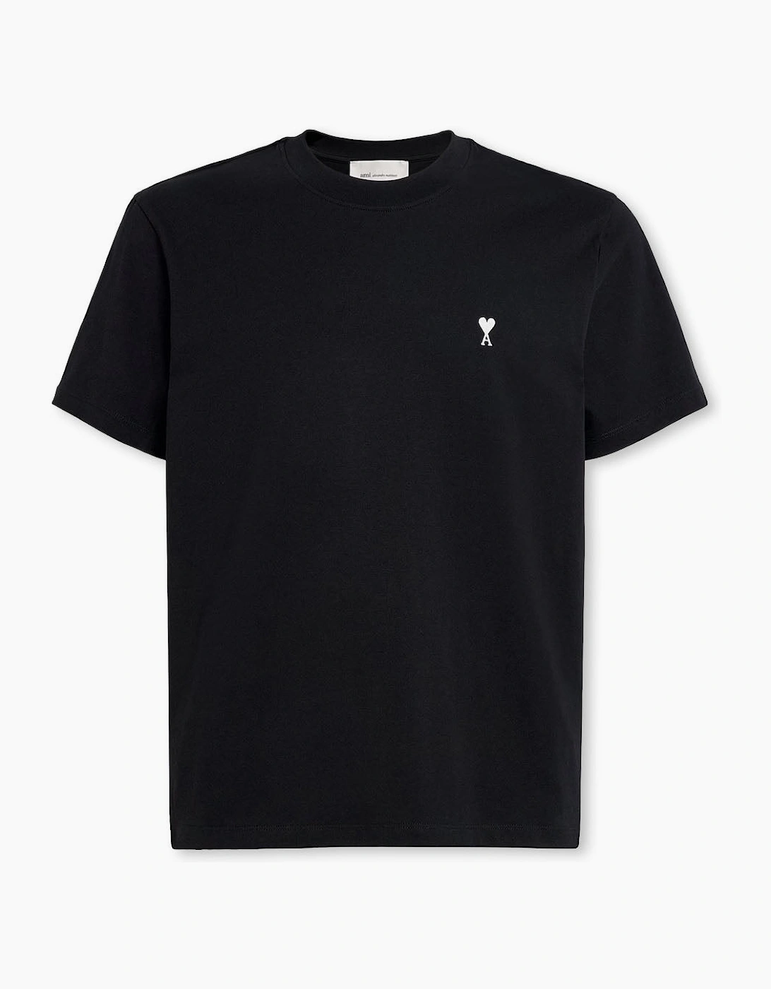 Ami Paris Men's Black 'Ami De Coeur' Cotton T-Shirt - Size 44