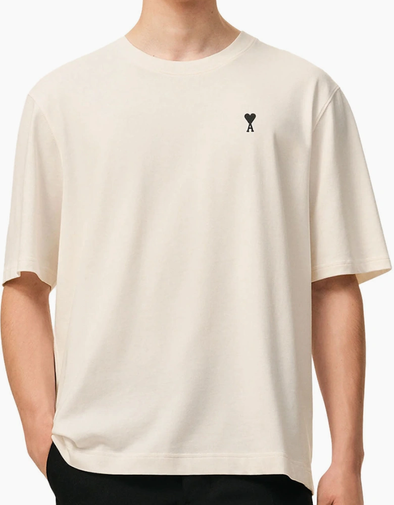 Men's AMI Cream 'Ami De Coeur' Et Imprime Place Des Victoires Au Dos T-Shirt