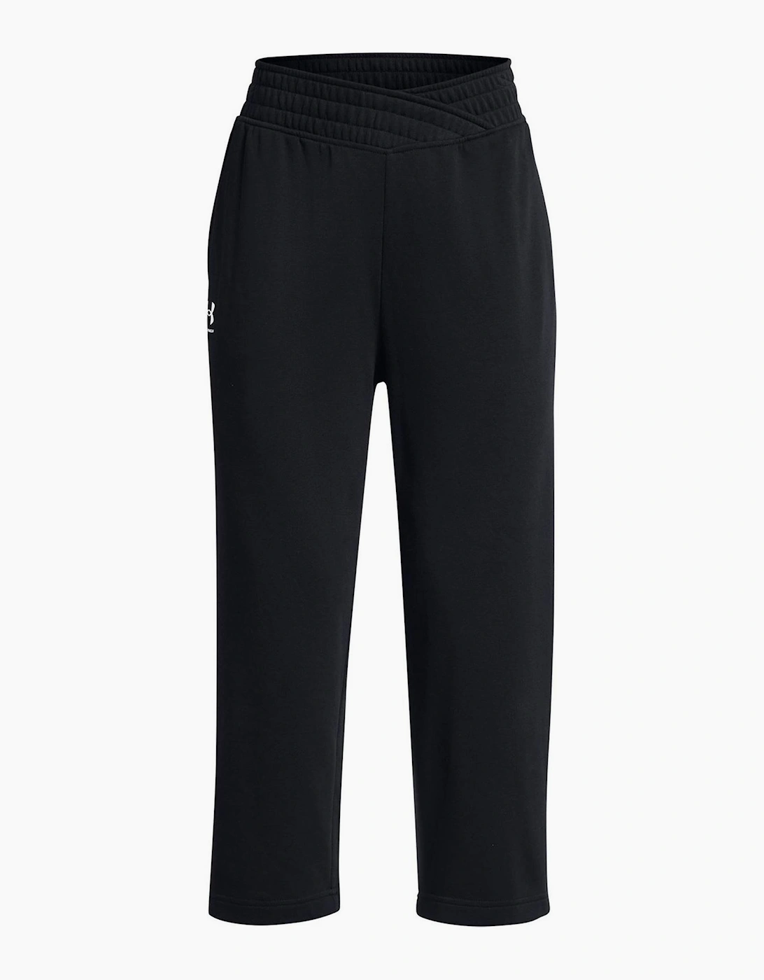 Womens Armour Ua Rival Terry Crop Wide Leg Tracksuit Bottom, 7 of 6