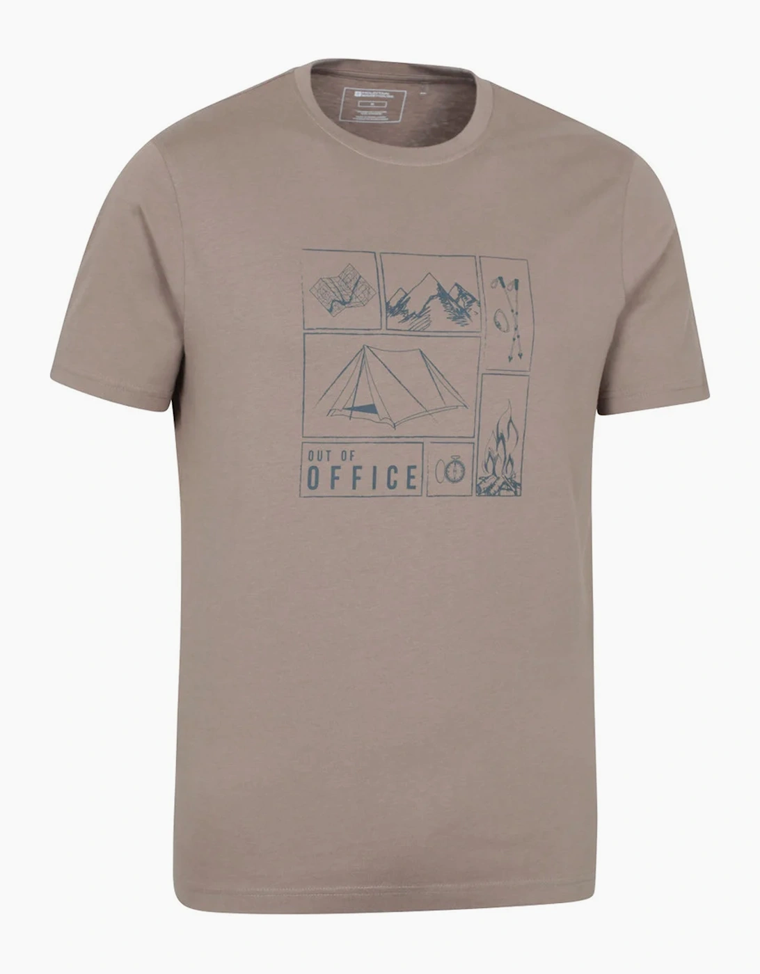 Mountain Warehouse Mens Camping Sketch Organic T-Shirt