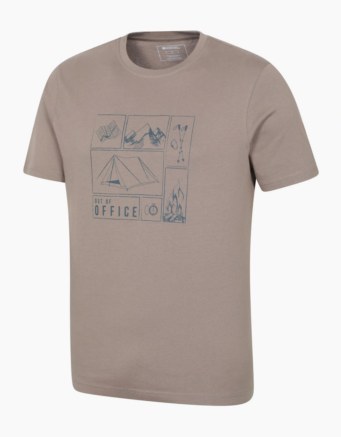 Mountain Warehouse Mens Camping Sketch Organic T-Shirt