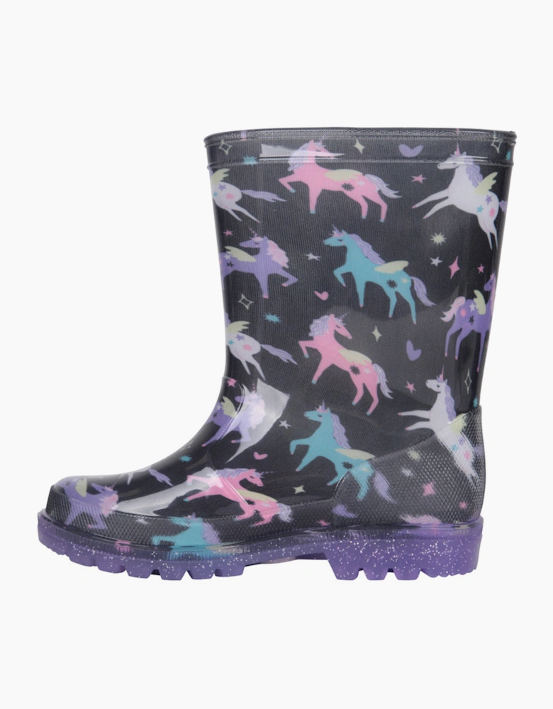 Mountain Warehouse Childrens/Kids Splash Unicorn And Rainbow Light Up Wellington Boots