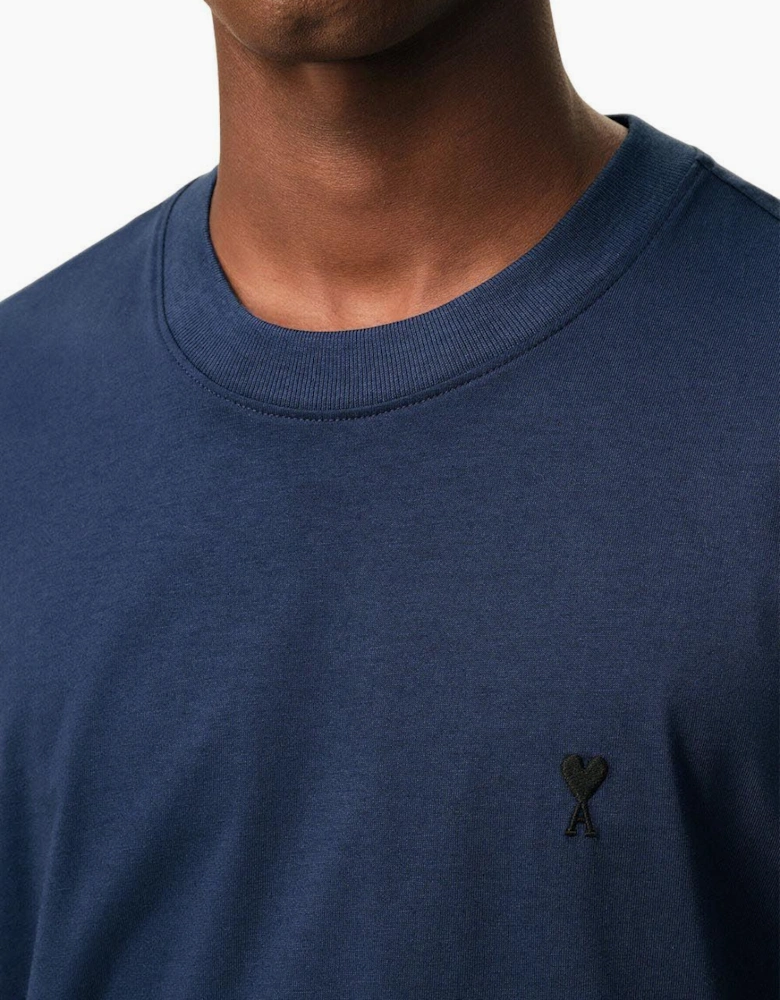 Ami Paris 'Ami De Coeur' Heart T-Shirt Blue Ink
