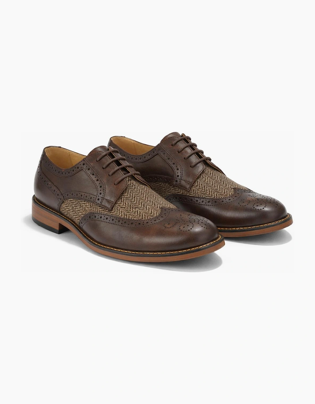 Goor M410 Mens Brogue Shoes Dark Brown