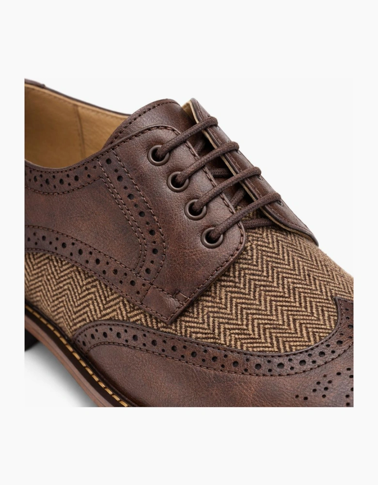 Goor M410 Mens Brogue Shoes Dark Brown