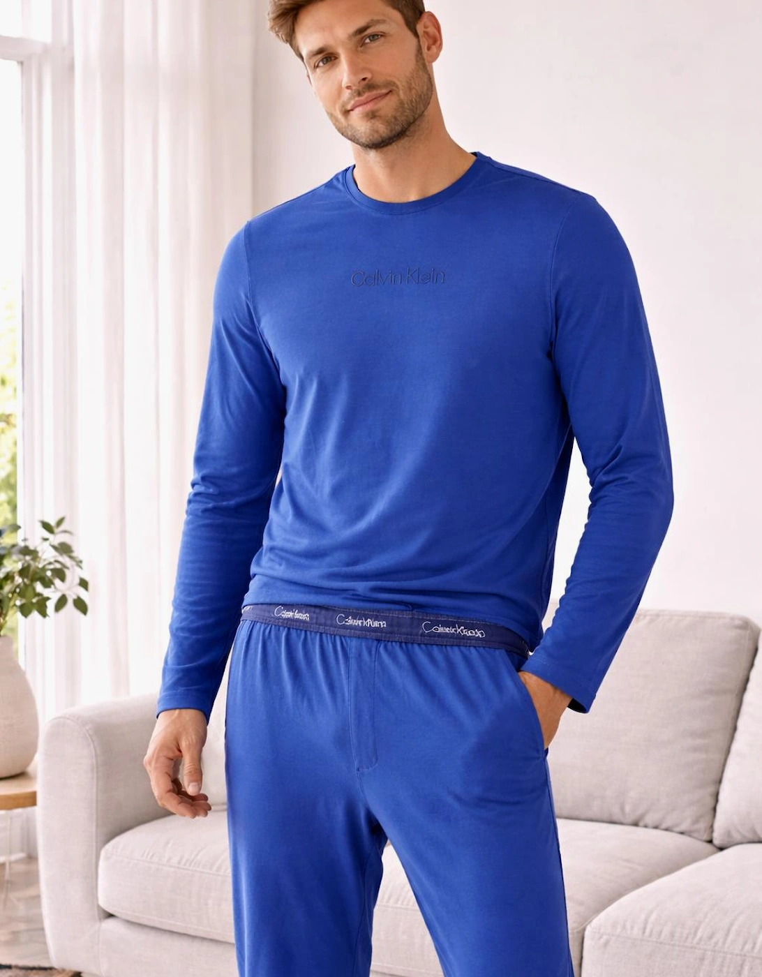 T-Shirt JOGGER SET Mens Pyjama Set Dark Denim
