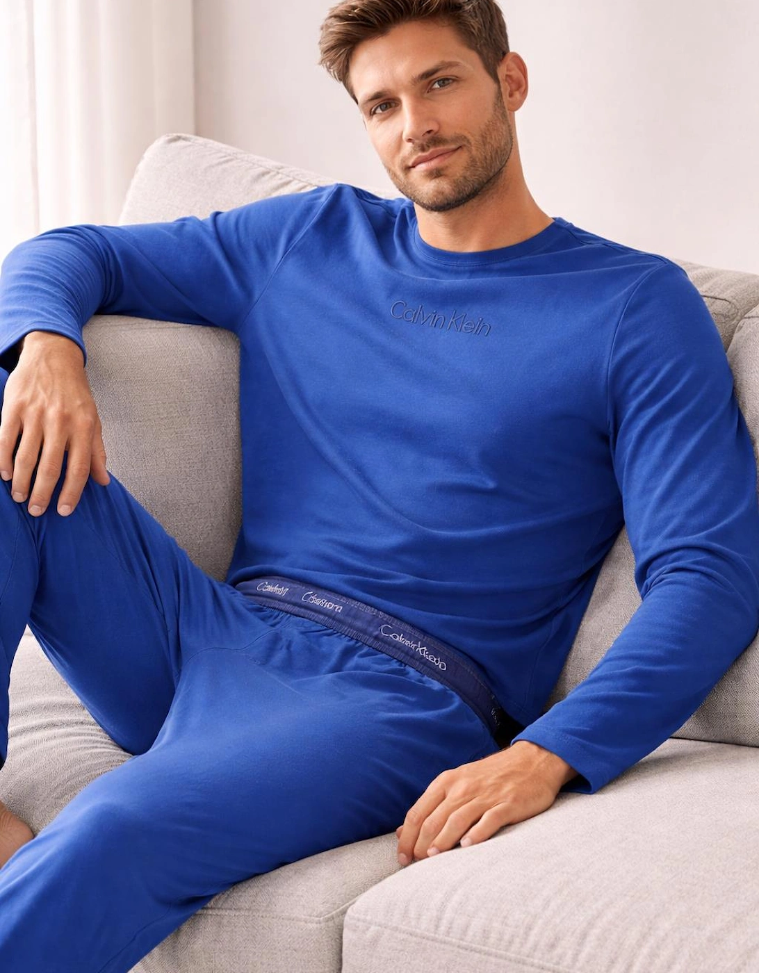 T-Shirt JOGGER SET Mens Pyjama Set Dark Denim