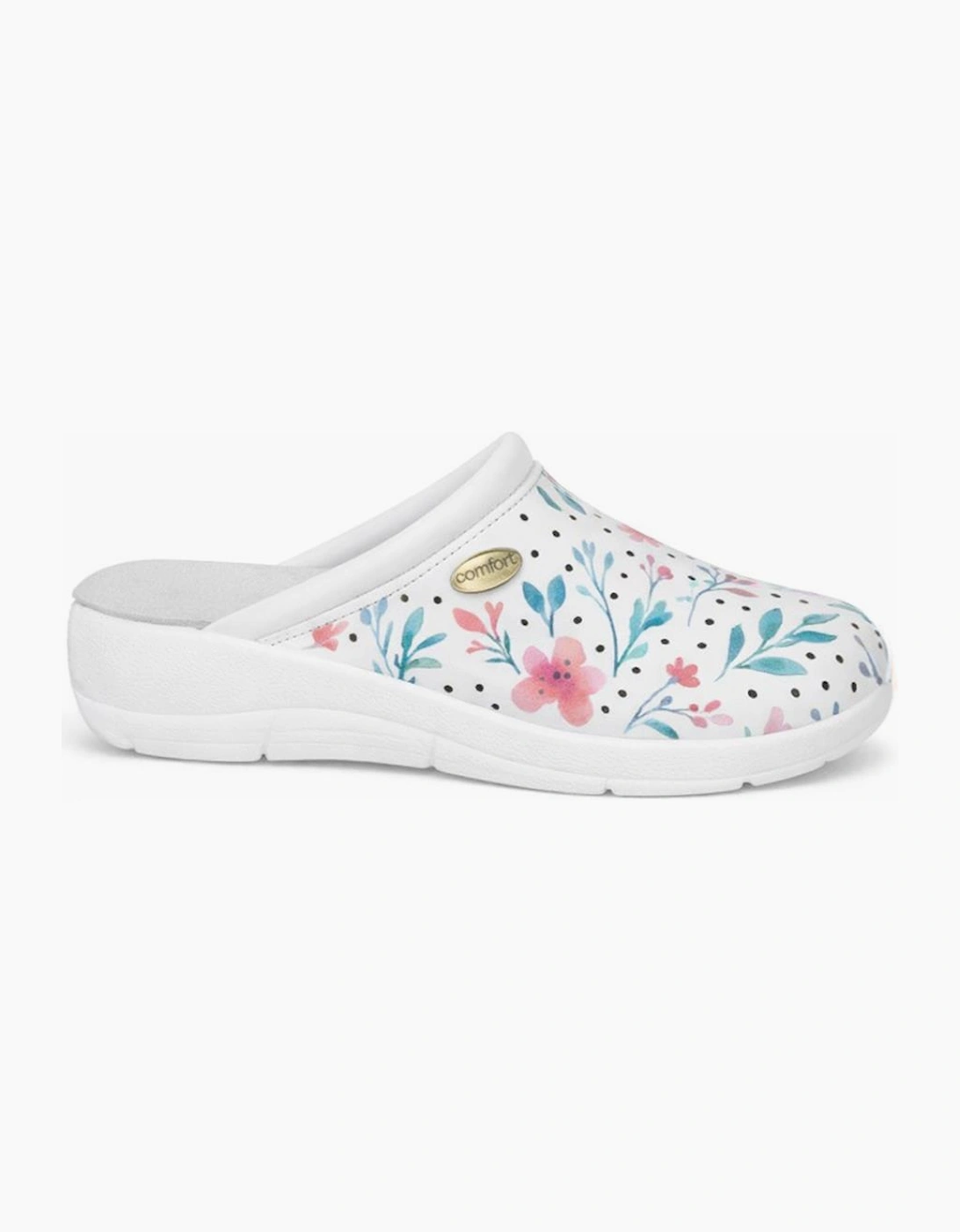 DEK L707G Ladies Clogs White Floral, 6 of 5
