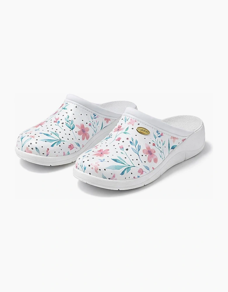 DEK L707G Ladies Clogs White Floral
