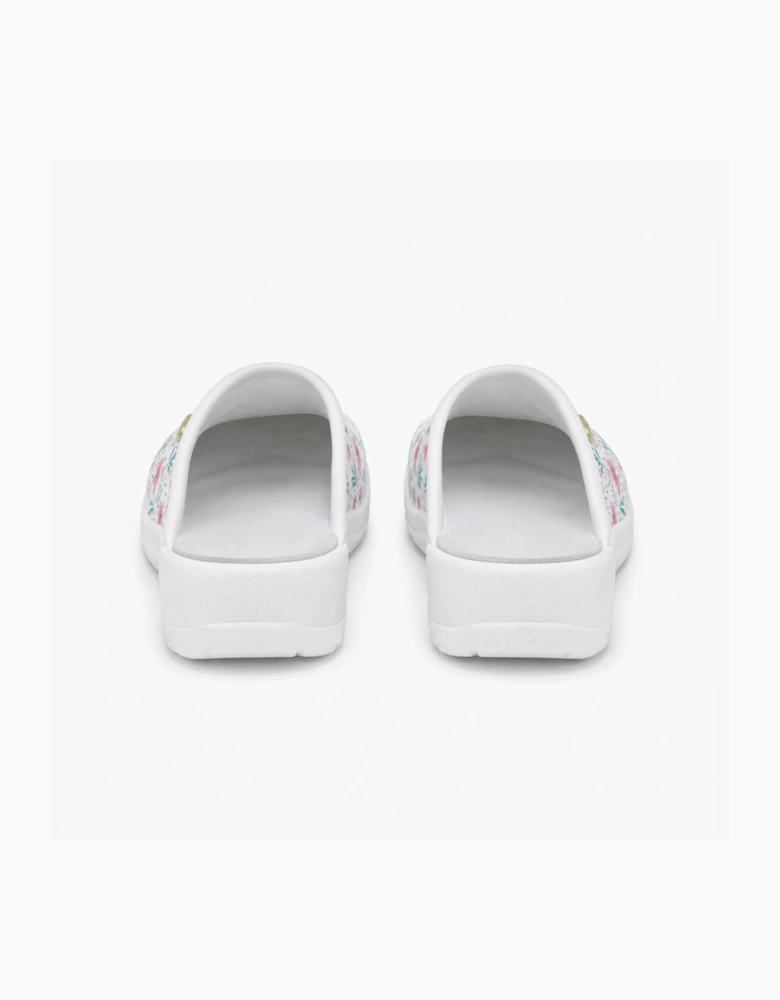 DEK L707G Ladies Clogs White Floral