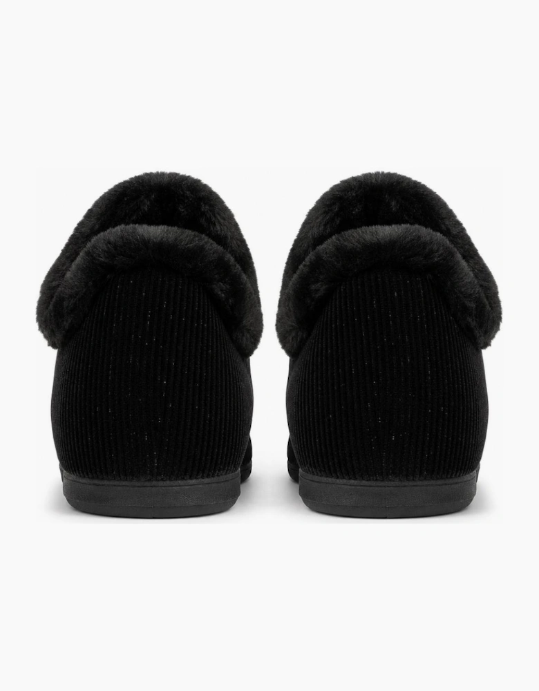 Padders REPOSE Womens (2E Fit) Full Slippers Black