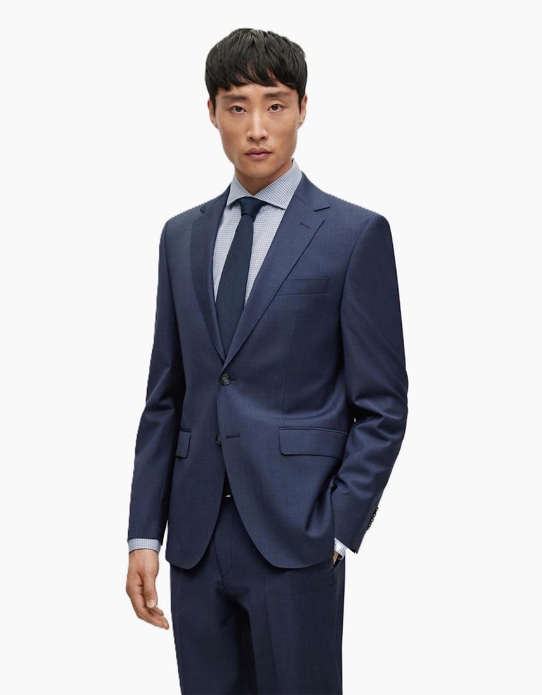 Jeckson Solid Patterned Notch Collared Suit Jacket