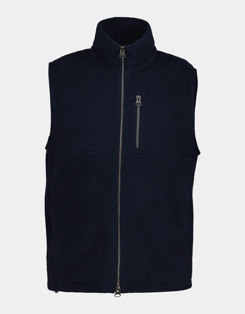 GANT Mens Fleece Gilet - 433 Evening Blue