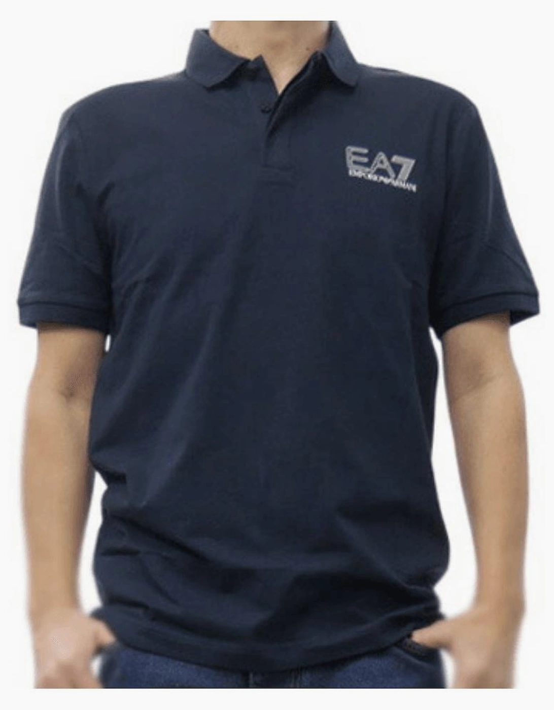 Concealed Button Up Rear Logo Navy Polo Shirt, 3 of 2