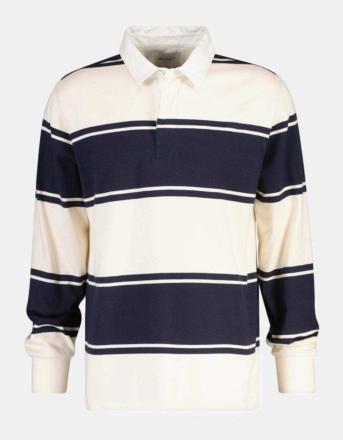 Gant Men's Navy Striped Rugger - 433 Evening Blue - Size: 40