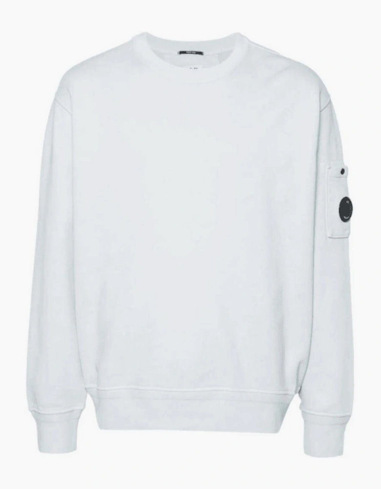 Cotton Lens Logo Crew Neck Starlight Blue Sweatshirt