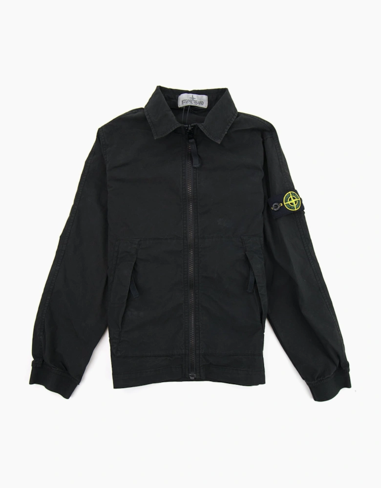 Stone Island Junior Brushed Canvas Overshirt Black V0029
