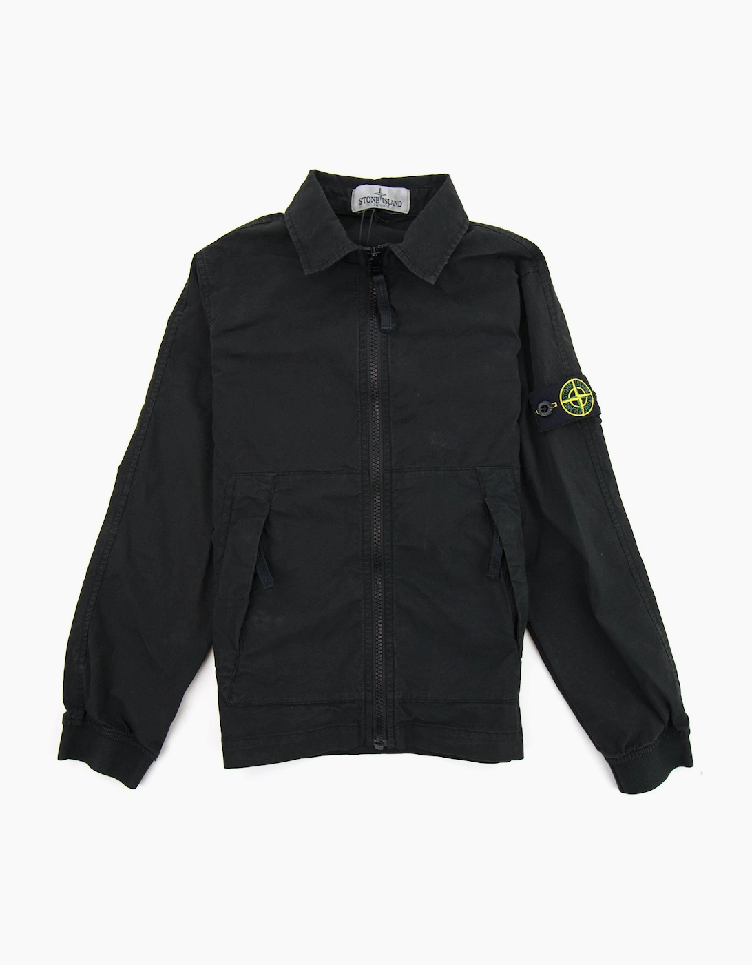 Stone Island Junior Brushed Canvas Overshirt Black V0029