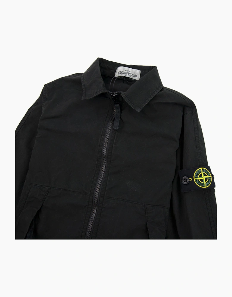 Stone Island Junior Brushed Canvas Overshirt Black V0029