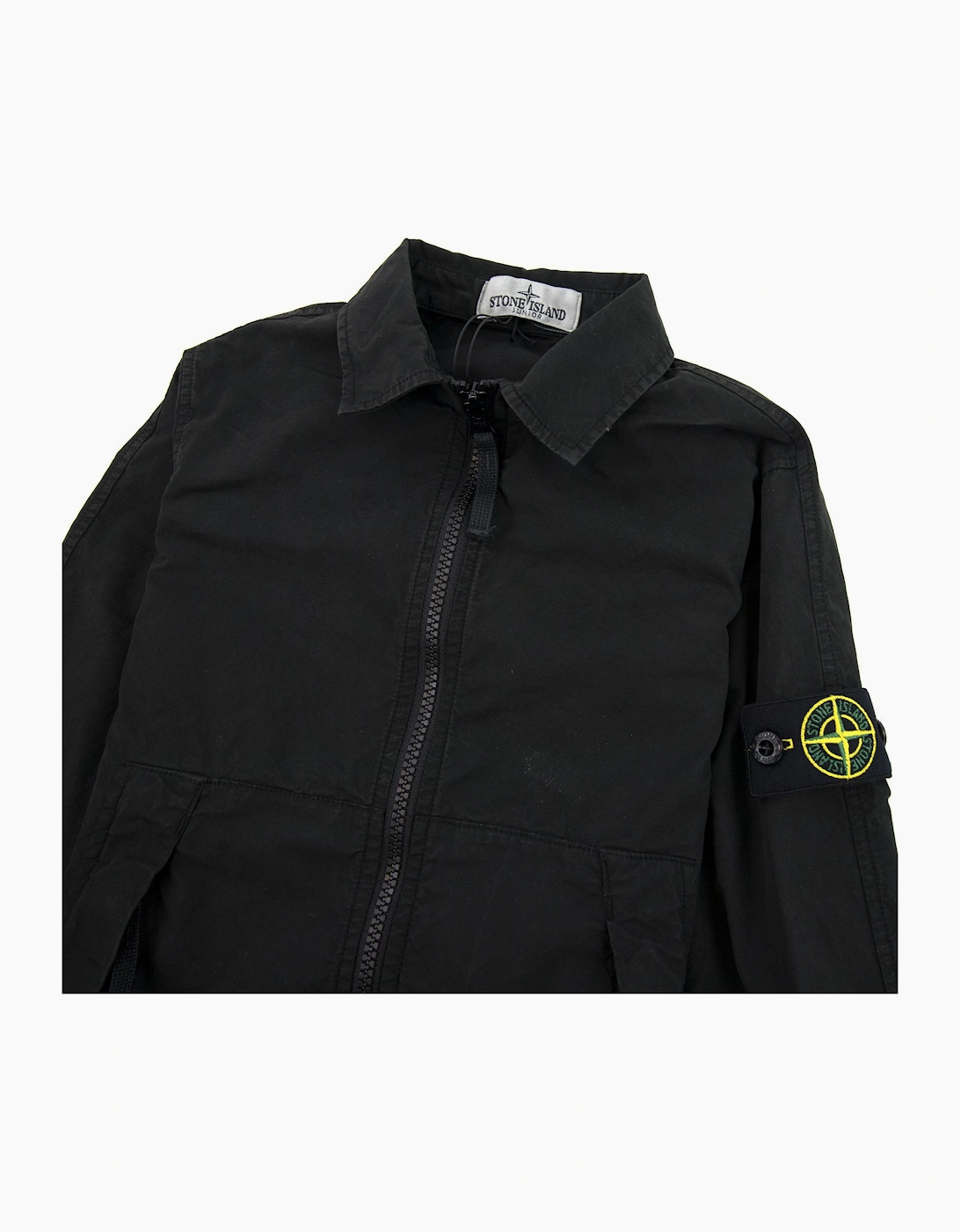 Stone Island Junior Brushed Canvas Overshirt Black V0029