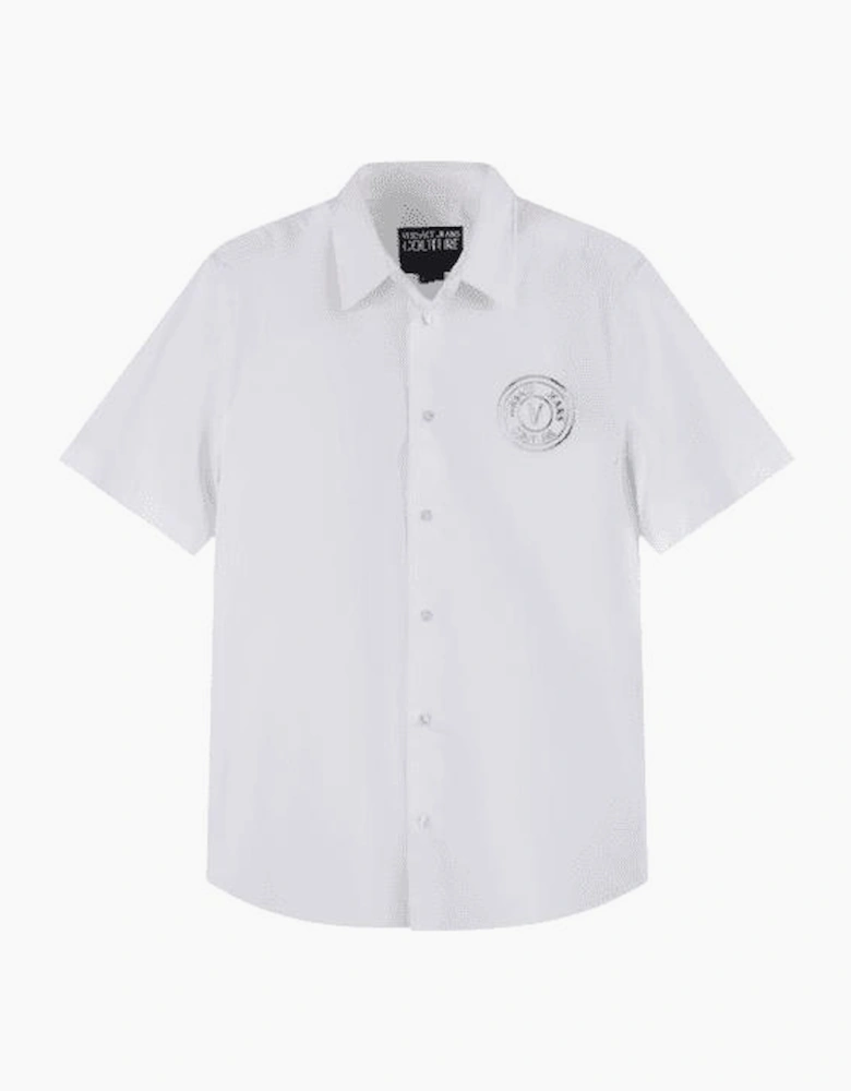 Printed Logo White/Gold Short Sleeve Shirt