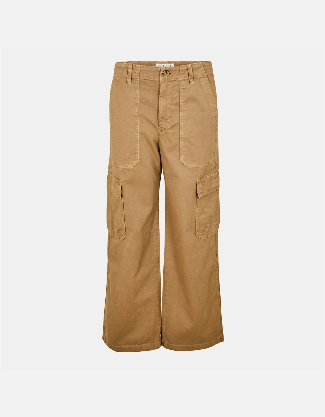 Solid Wide Leg Cargo Trousers, 2 of 1