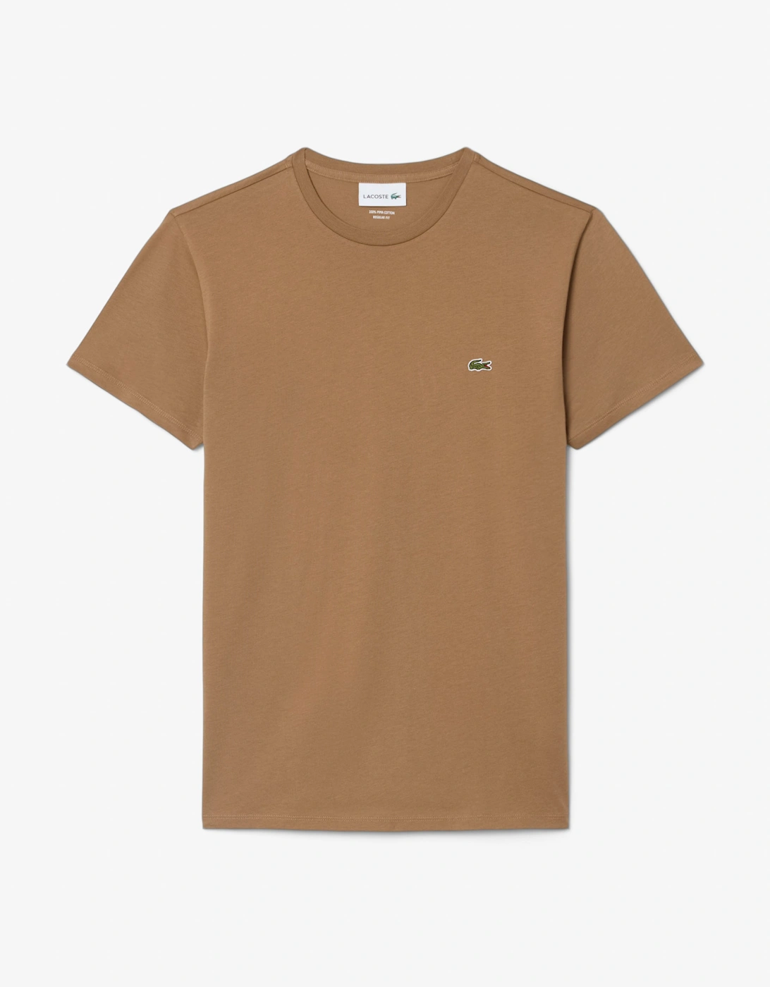 Lacoste Mens Crew Neck Pima Cotton Jersey T-Shirt - Cookie SIX