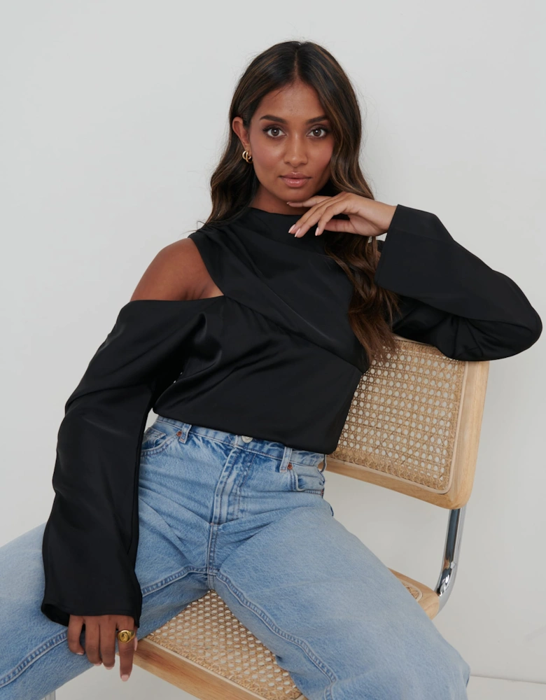 Jett Asymmetric Blouse - Black