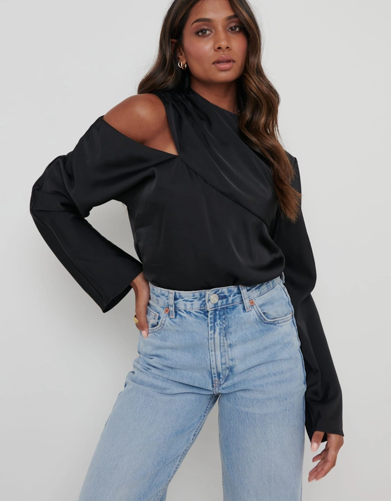 Jett Asymmetric Blouse - Black