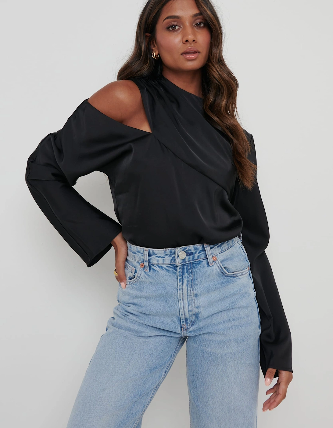 Jett Asymmetric Blouse - Black