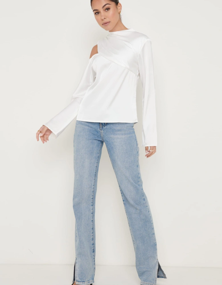 Jett Asymmetric Blouse - White