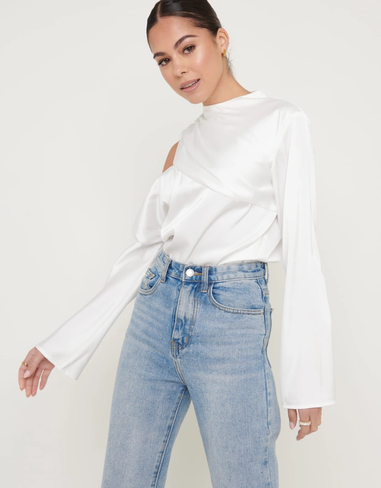 Jett Asymmetric Blouse - White