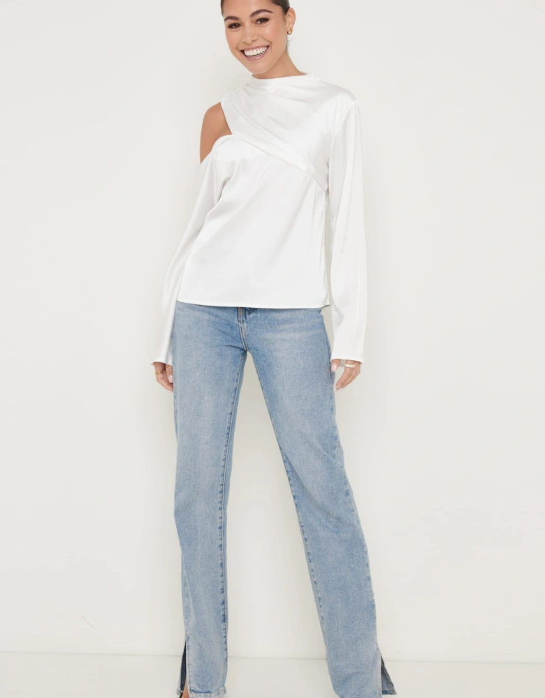Jett Asymmetric Blouse - White