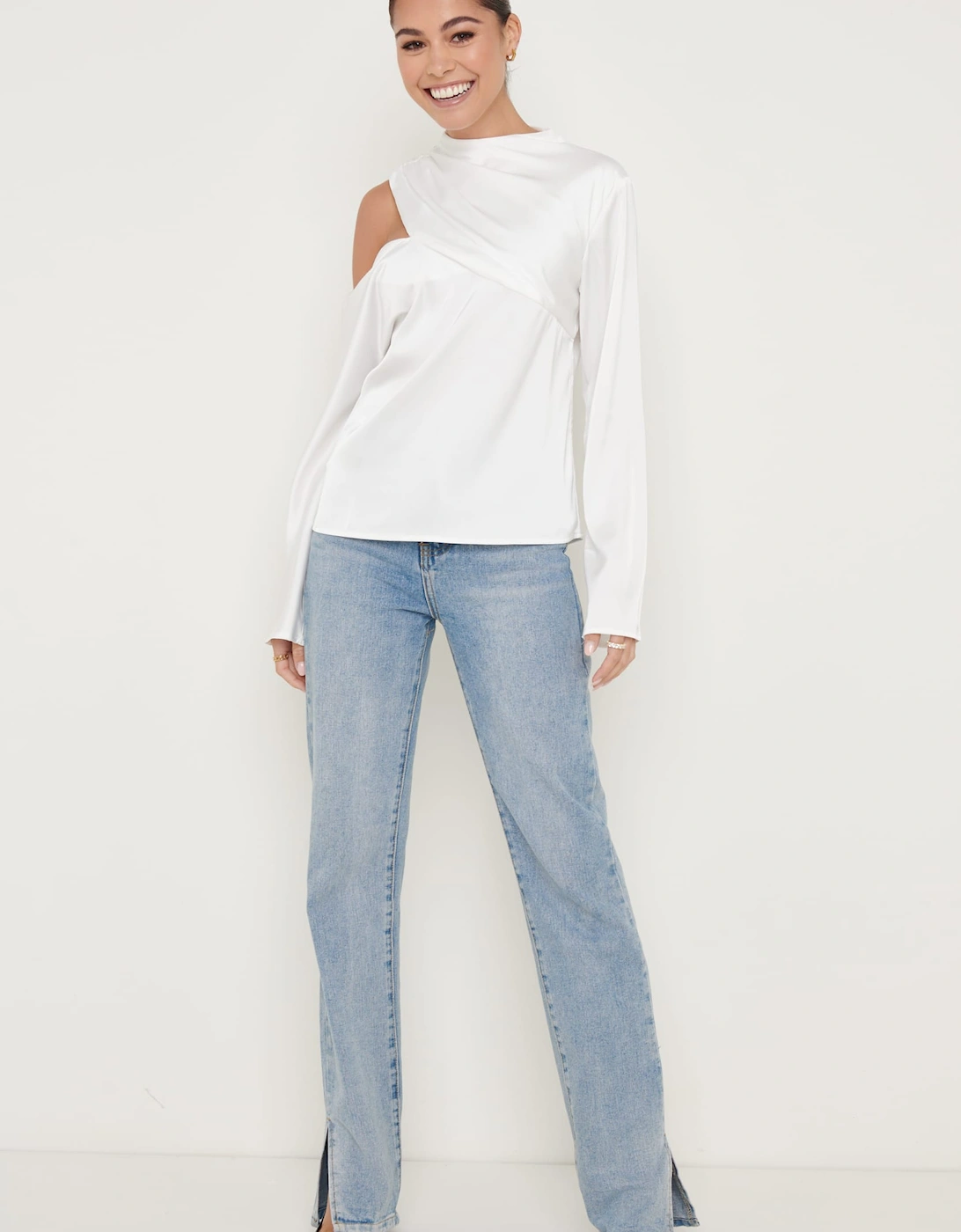 Jett Asymmetric Blouse - White