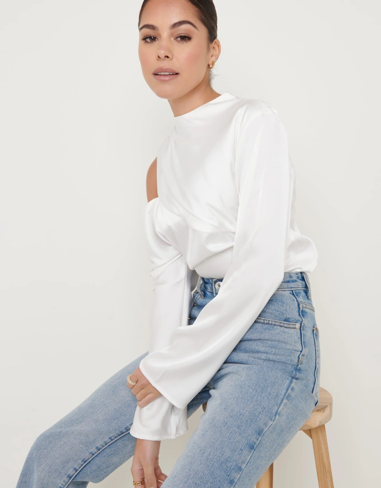 Jett Asymmetric Blouse - White