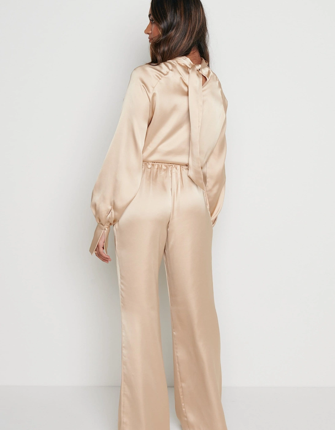 Hailee Satin Trousers - Champagne Gold