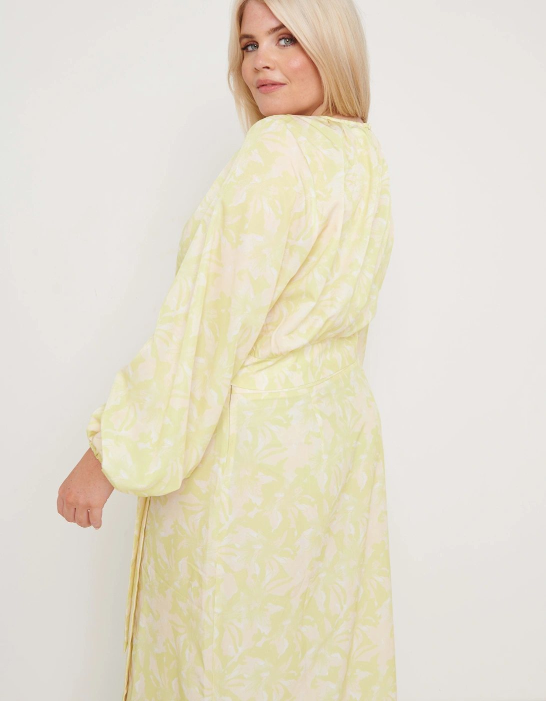 Hadley Balloon Sleeve Blouse - Chartreuse Floral