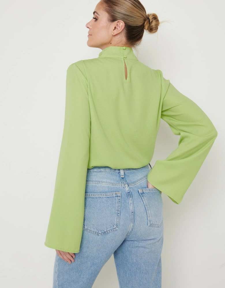 Athene Cut Out Blouse - Apple Green