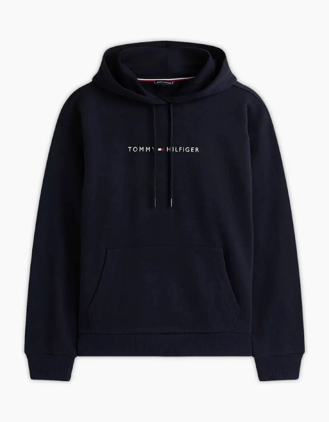 Tommy Hilfiger Men's Black Th Original Logo Drawstring Lounge Hoody - Size 42