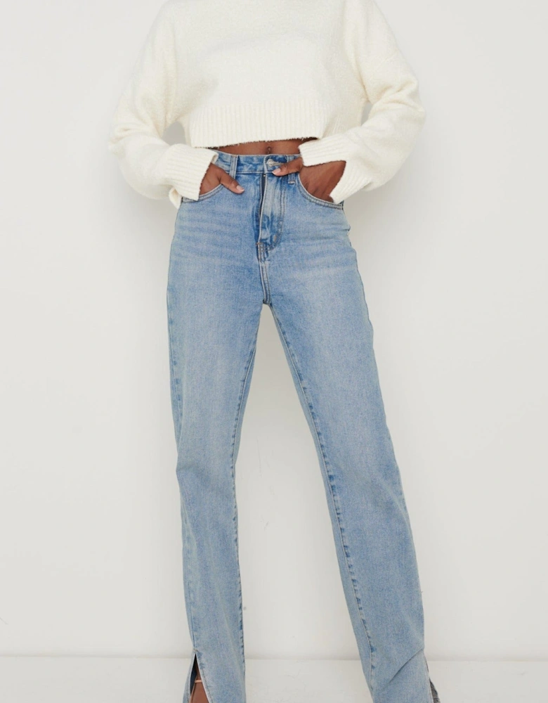 Millie Roll Neck Cropped Jumper - Cream