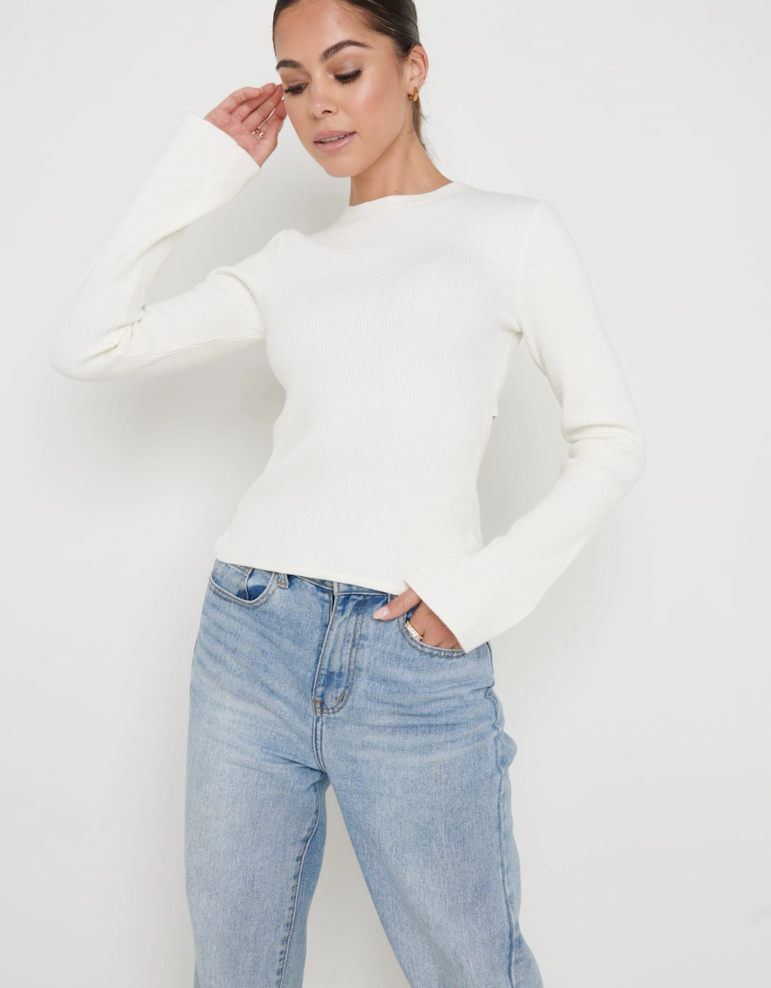 Jayla Tie Back Knit Top - Cream