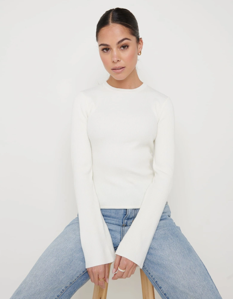 Jayla Tie Back Knit Top - Cream