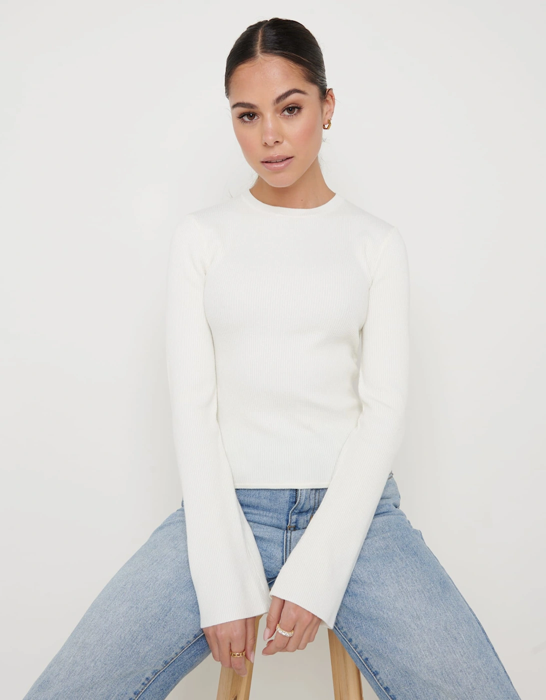 Jayla Tie Back Knit Top - Cream