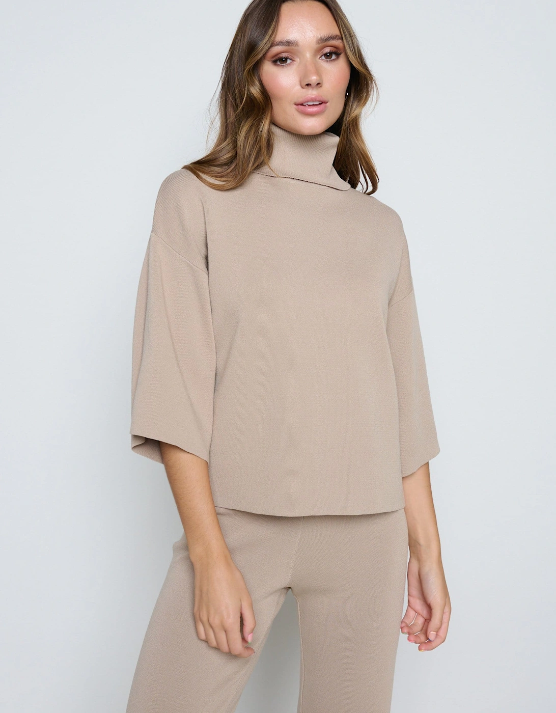 Hayden Kimono Sleeve Jumper - Beige