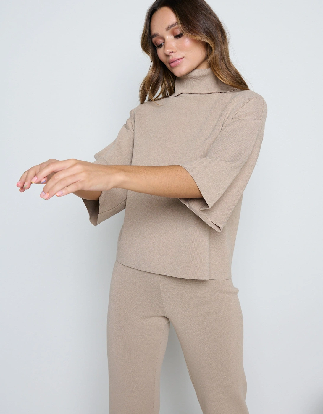 Hayden Kimono Sleeve Jumper - Beige