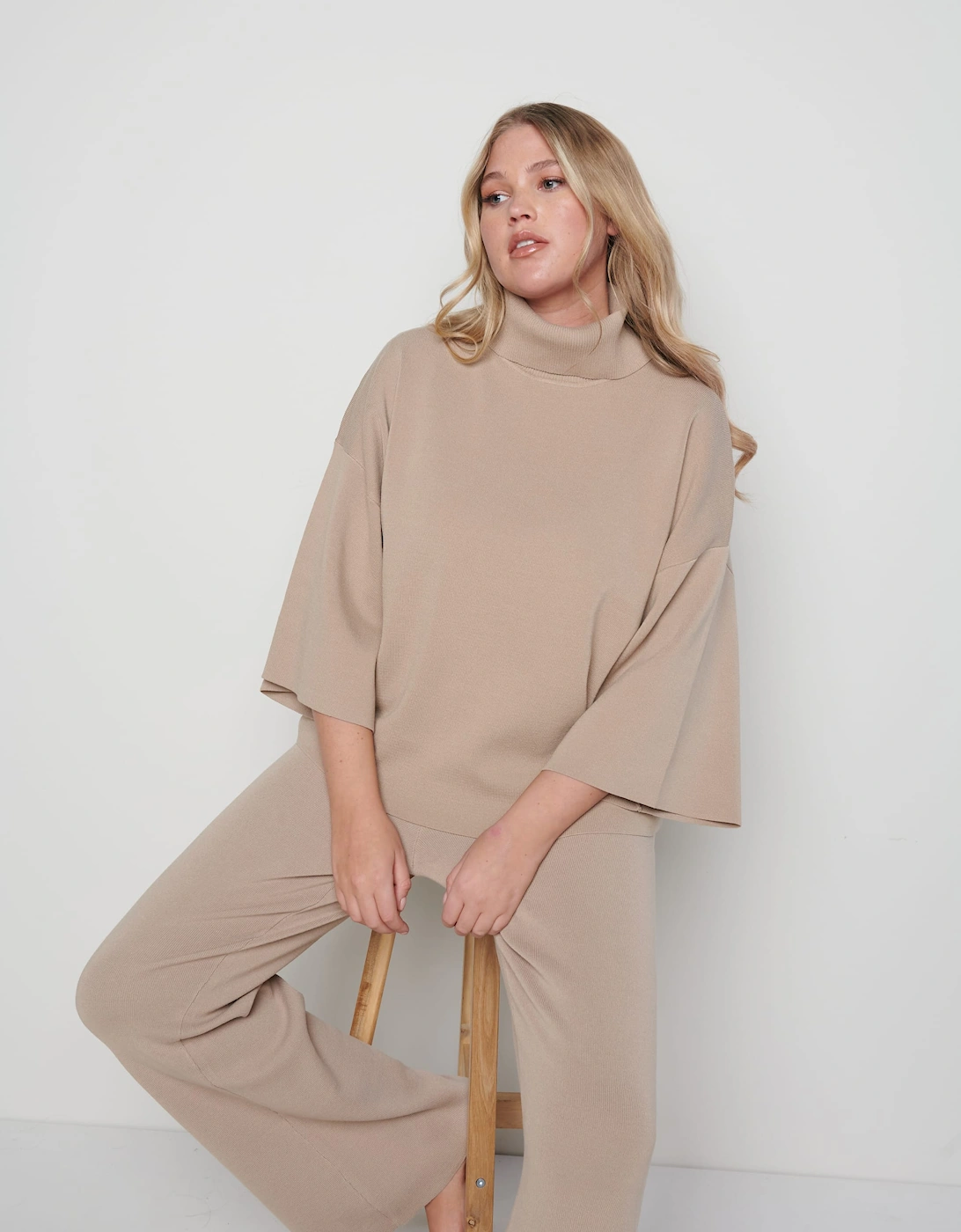 Hayden Kimono Sleeve Jumper - Beige