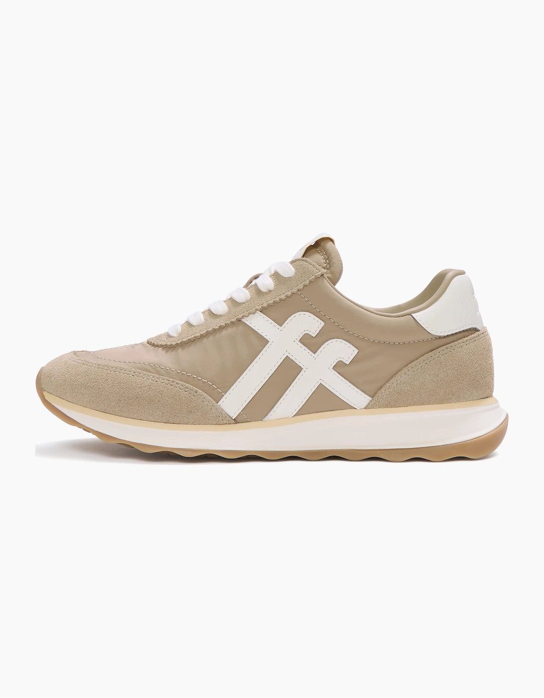 FitFlop Womens Retro-Q FF Fabric/Suede Trainers - Cappuccino/Cream E08, 5 of 4